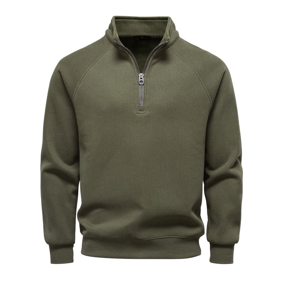 New Autumn And Winter European And American Half-Zip Sweatshirt Stand Collar Cross-Border Trendy Versatile Fleece Men's Sweatshirt Top