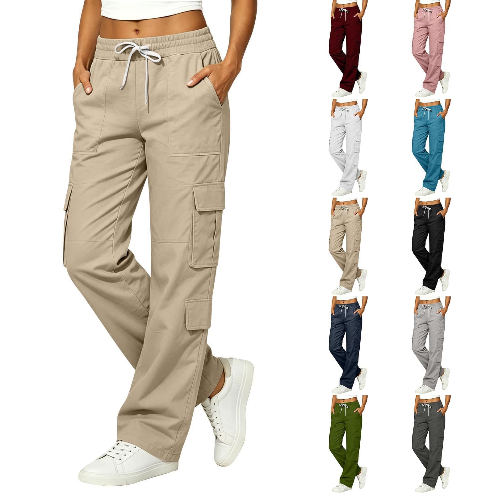 2026 Spring Summer New Style European Cotton Linen Casual Multi Pocket Stylish Work Pants Trendy Multi Pocket Women's Long Pants Women