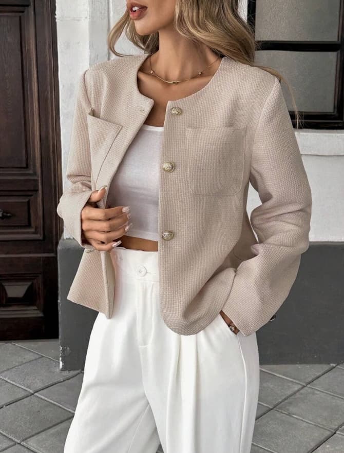 European And American Cross-Border 2025 New Style Chanel-Inspired Jacket For Women Short Design Niche Temperament Tweed British Style Top
