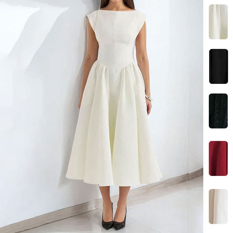 2026 European And American Foreign Trade Women's Clothing Women's Summer Dresses French-Style Light Luxury Niche Mid-Length Dresses